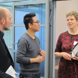 IGSN/IRTG host Markus Lorkowski and IGSN/IRTG alumni Sijie Zhang (China) in discussion with Emma Wood
