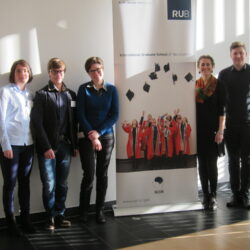 This year's students who held the scientific talks. From left to the right: Pauline Latzer, Egor Dzyubenko, Charlotte Koenen, Zohre Azimi and David Gnutt