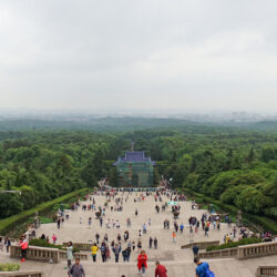 Looking towards Nanjing, the former capital city of China, from Dr. Sun Yat-sen's Mausoleum on Purple Mountain