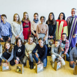 Some of the happy winners of the school competition