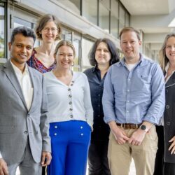 From left to right, IGSN alumni Deepak Dash, Sabine Blankenship, Valentina Kopp, Ayla Aksoy Aksel, Tim Czopka, and Andrea Quesada. ©Marquard, RUB